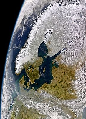 satellite picture of the Baltic Sea
